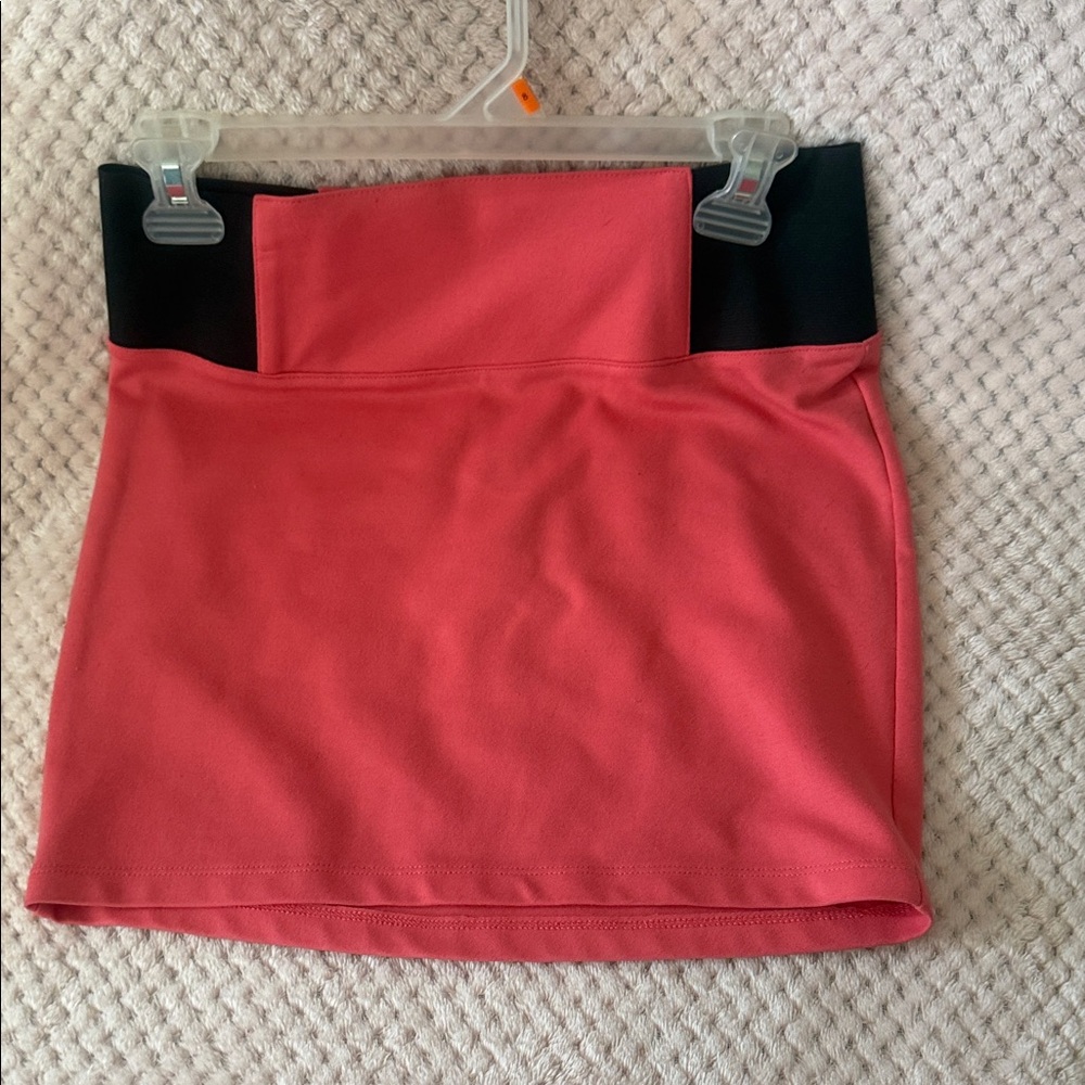 Charlotte Russe Coral and Black Mini Skirt